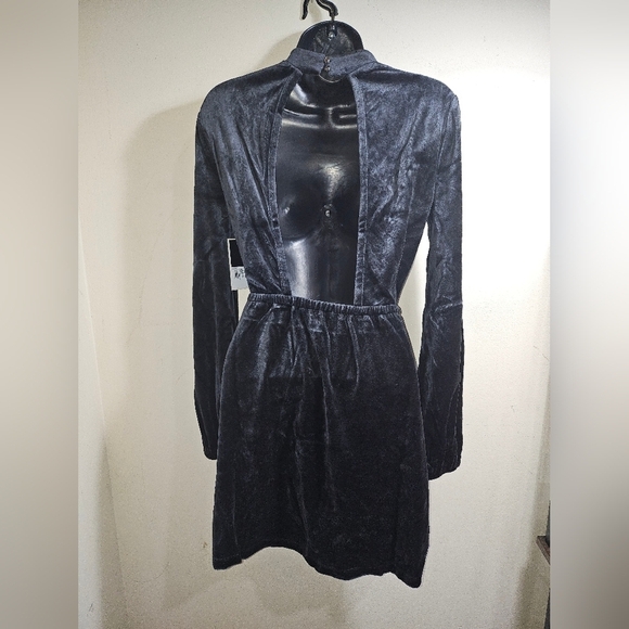 NWT Juicy Couture Babydoll Dress Open Back Velour Black Small - Picture 5 of 10